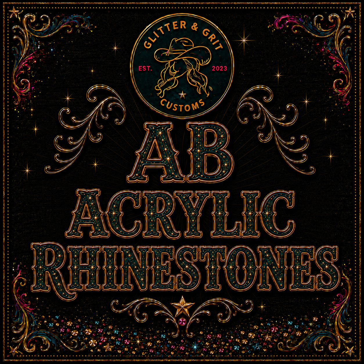AB Acrylic Rhinestones, 3mm, Non-fix